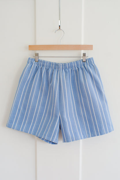 baby blue striped shorts - l