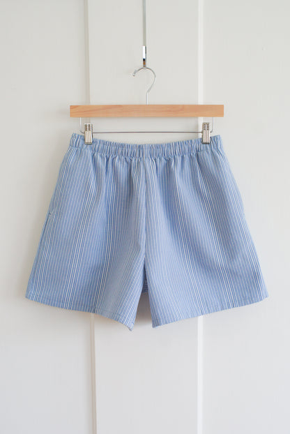 baby blue striped shorts - m