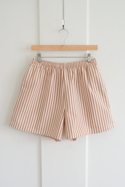 burnt orange striped shorts - m