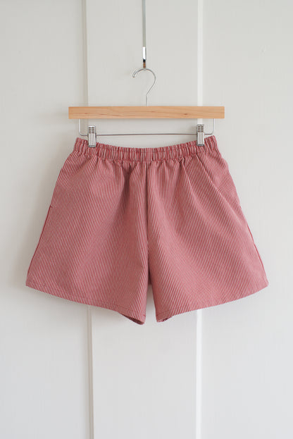 red striped shorts - s