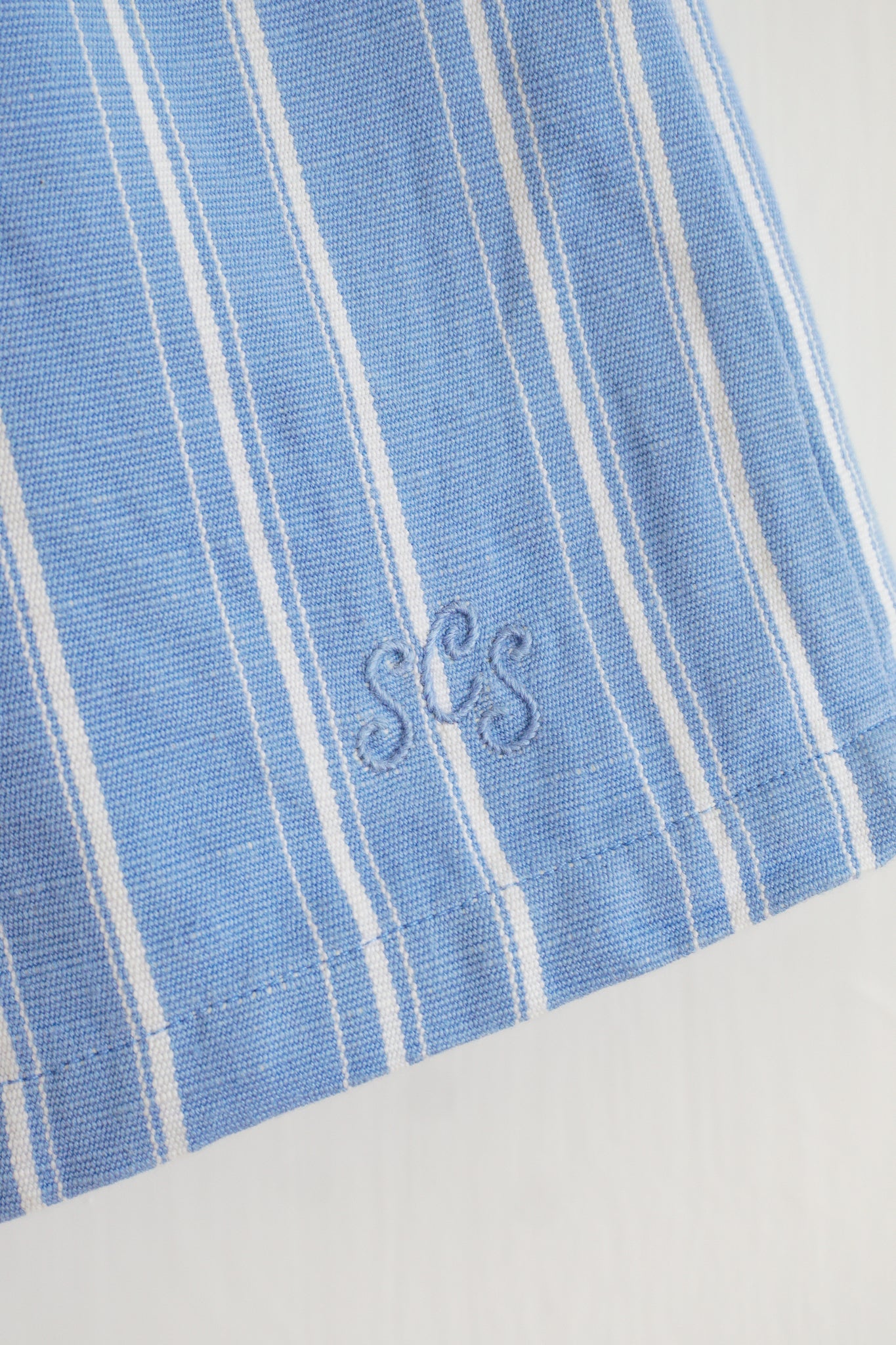 baby blue striped shorts - l