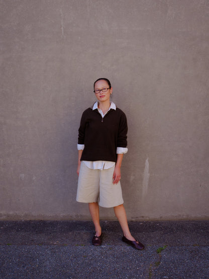 linen big shorts - oatmeal