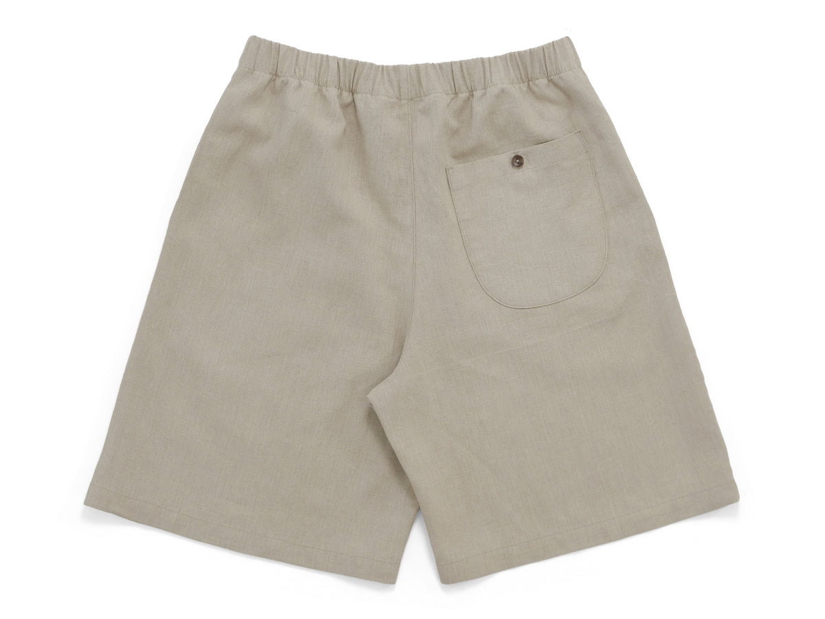 linen big shorts - oatmeal