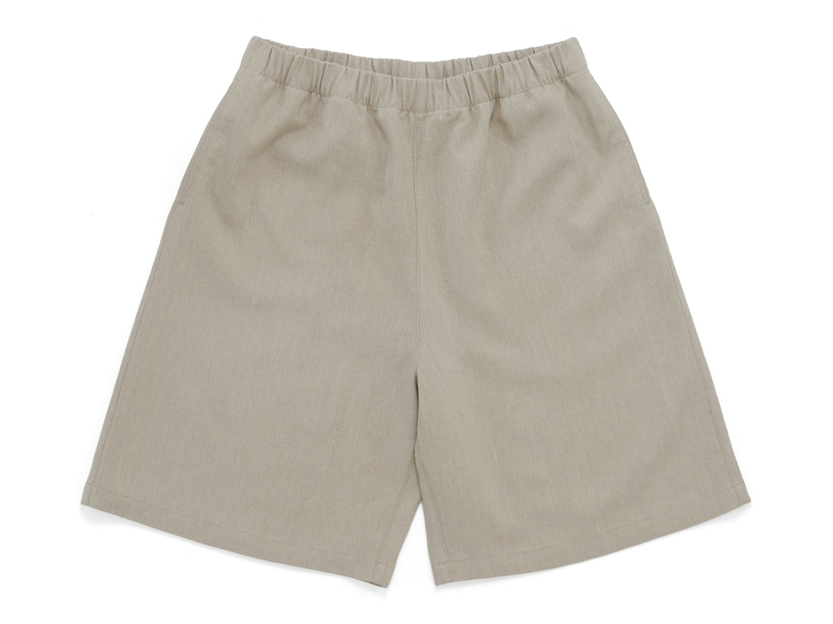 linen big shorts - oatmeal